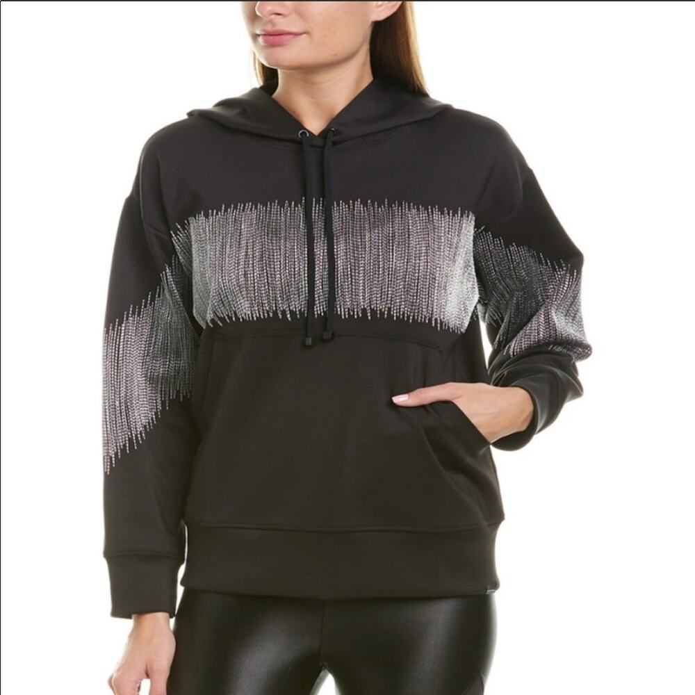 KORAL by Ileana Kugel Titrate Scuba Neoprene Metallic Embroidered Hoodie XS NWT - Picture 2 of 11
